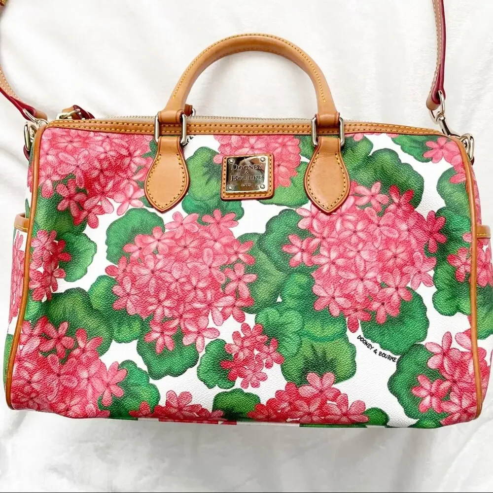 Dooney & Bourke hydrangea satchel crossbody floral bag purse